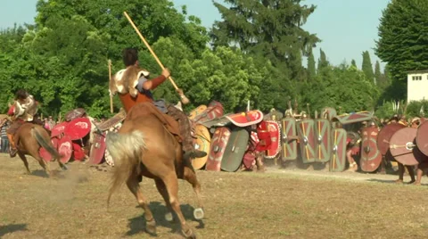 Celt roman attack 31 Stock Footage 32517330