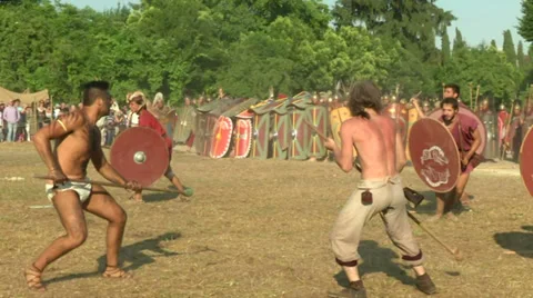 Celt roman attack 42 Video stock 32517893