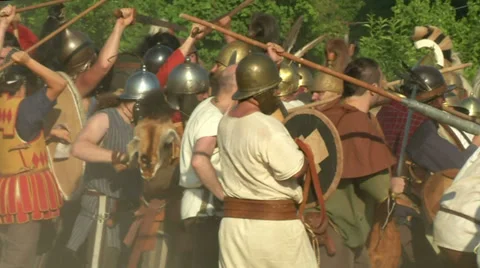 Celt roman attack 45 Stock Footage 32518132