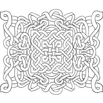 Celtic black and white pattern. Scandinavian ornament. Ribbon background. Vector Stock Illustration