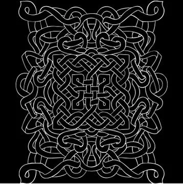 Celtic black and white pattern. Scandinavian ornament. Ribbon background. Vector Stock Illustration