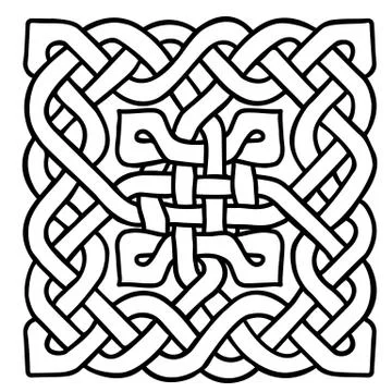 Celtic black and white pattern. Scandinavian ornament. Ribbon background. Vector 스톡 일러스트