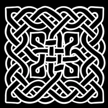 Celtic black and white pattern. Scandinavian ornament. Ribbon background. Vector 스톡 일러스트