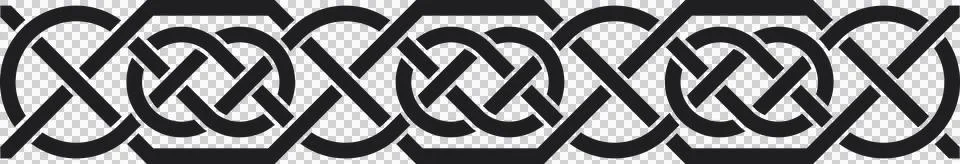 Celtic border with circles, black Stock Illustration