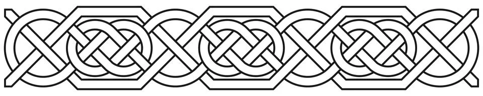Celtic border with circles Stock Illustration