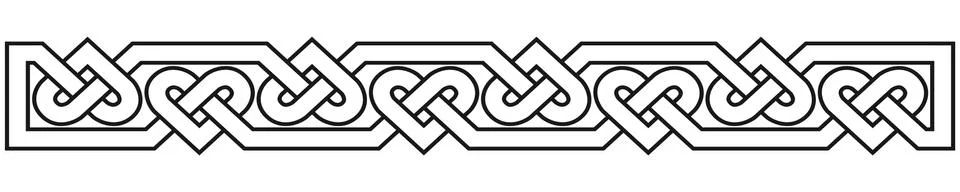 Celtic border with hearts Stock Illustration