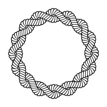 Celtic braid frame, Round braided rope pattern, Irish rope braid Stock Illustration