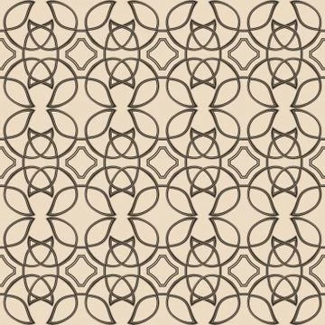 Celtic brown ethnic vector pattern with wicker elements. Illustrazione stock