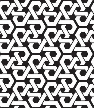 Celtic chain mail. Seamless pattern of intersecting polygons with swatch Stock Illustration