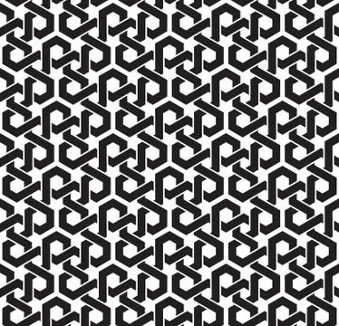 Celtic chain mail. Seamless pattern of intersecting polygons with swatch Stock Illustration