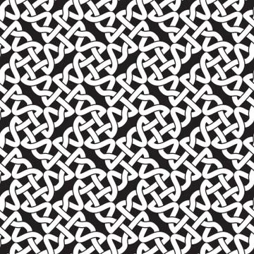 Celtic chain mail. Seamless pattern of intersecting geometric shapes Stock Illustration