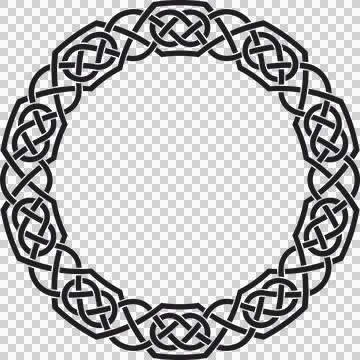 Celtic circular frame with circles, black Stock Illustration