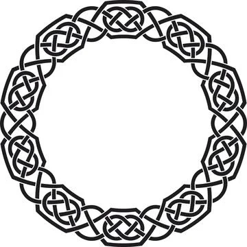 Celtic circular frame with circles, black Stock Illustration