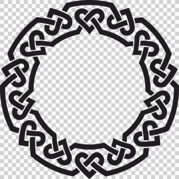 Celtic circular frame with hearts, black Stock Illustration