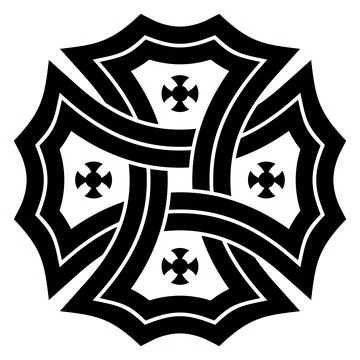 Celtic cross in black on isolated white background. Stock Illustration