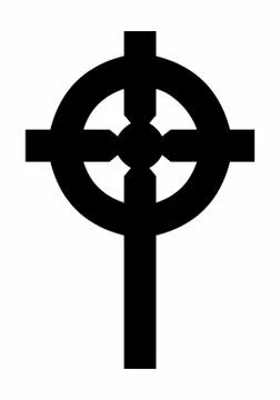 Celtic cross dark silhouette Illustrazione stock