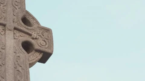Celtic cross at Edinburgh Castle Stock Footage 65873910