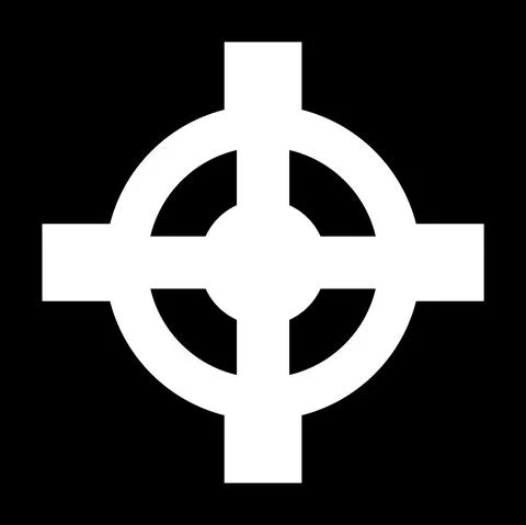 Celtic cross icon on black. Ilustración de archivo