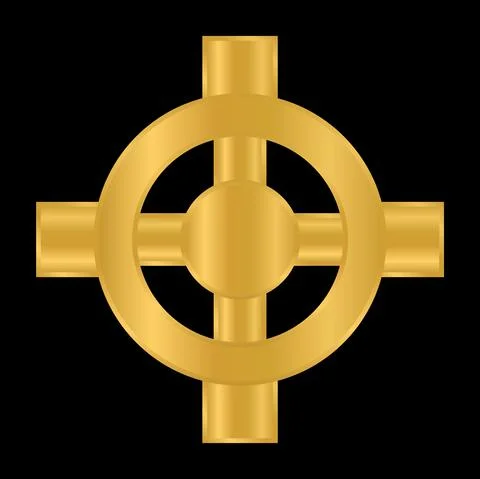 Celtic cross icon on black. Stock Illustration
