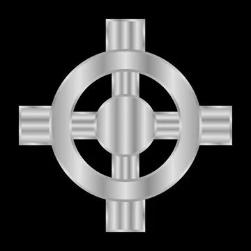 Celtic cross icon on black. Ilustración de archivo