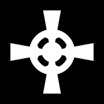 Celtic cross icon on black. Stock Illustration