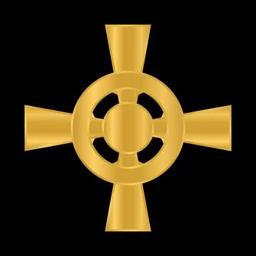 Celtic cross icon on black. Stock Illustration