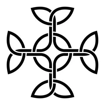 Celtic cross with interlaced equal arms 스톡 일러스트