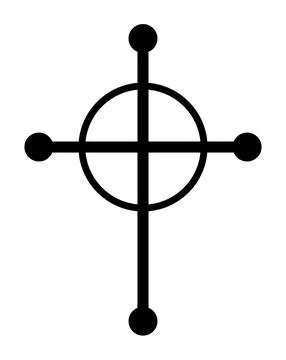 Celtic cross, ringed cross, Christian cross featuring a nimbus Stock Illustration