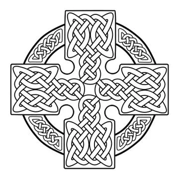 Celtic cross on a white background, EPS vector format. Tattoo, ornament. Stock Illustration
