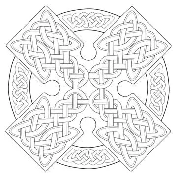 Celtic cross on a white background, EPS vector format. Tattoo, ornament. Stock Illustration