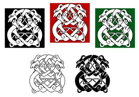 Celtic dogs and wolves 库存插图