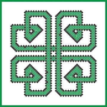Celtic  endless knot in square clover  shape Stock Illustration