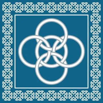 Celtic five fold knot ,symbolizes integration of four elements,vector Illustrazione stock