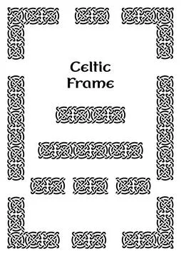 Celtic Frame and Design Elements Vector Set Stock Illustration