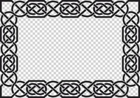 Celtic frame with circles, black Stock Illustration