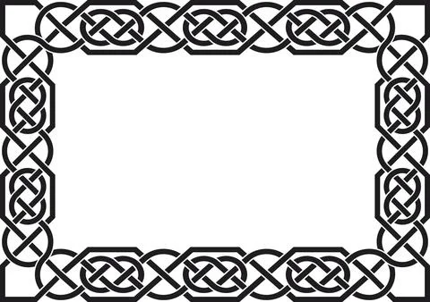Celtic frame with circles, black Stock Illustration