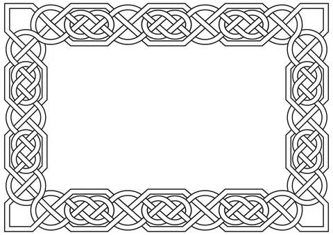 Celtic frame with circles Stock Illustration