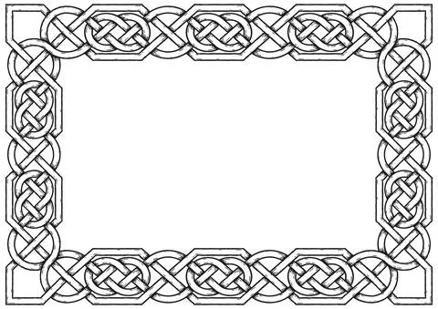 Celtic frame with circles, with shadows Stock Illustration