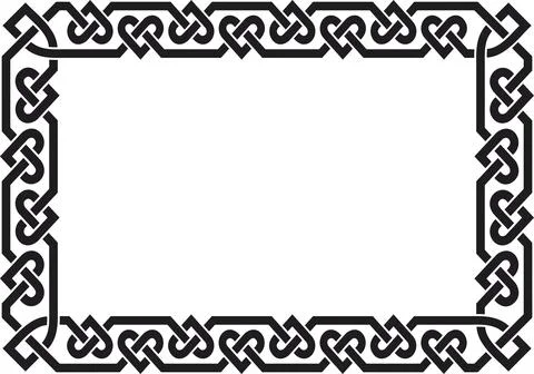 Celtic frame with hearts, black Stock Illustration