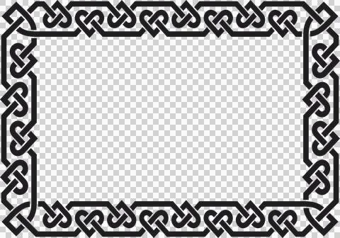 Celtic frame with hearts, black Stock Illustration