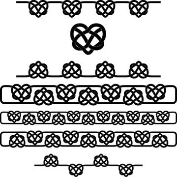 Celtic heart knot. vector symbols set Illustrazione stock