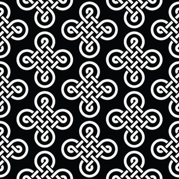 Celtic irish knots seamless pattern, vector background Stock Illustration