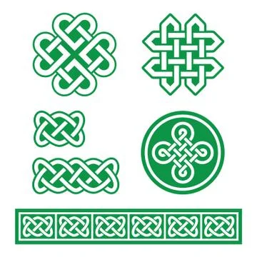 Celtic Irish patterns and braids - St Patrick's Day Stock Illustration