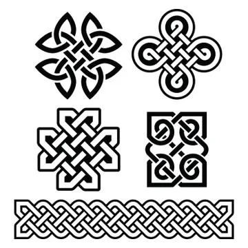 Celtic Irish patterns and braids - vector Illustrazione stock