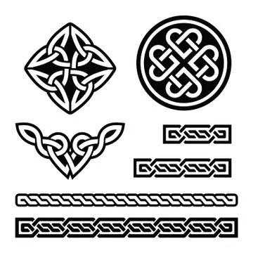 Celtic Irish patterns and braids - vector, St Patrick's Day イラスト素材