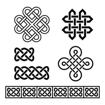 Celtic Irish patterns and braids - vector Illustrazione stock