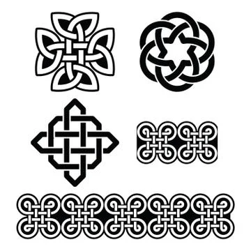 Celtic Irish patterns and knots - vector, St Patrick's Day Illustrazione stock