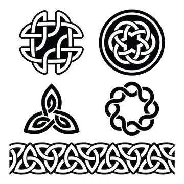 Celtic Irish patterns and knots - vector, St Patrick's Day Illustrazione stock