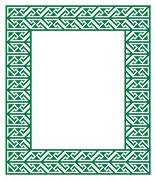 Celtic Key Pattern - green frame, border Illustrazione stock