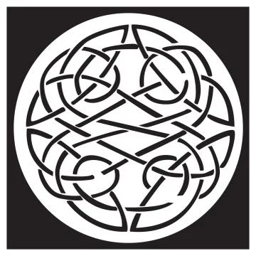 A celtic knot and pattern in a circle design Stock Illustration